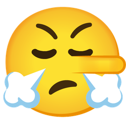 Face with steam from nose and Lying face