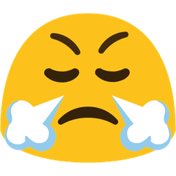 face with steam from nose and magic wand