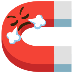 face with steam from nose and magnet