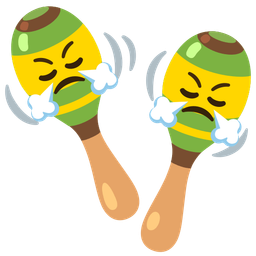 face with steam from nose and maracas