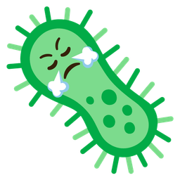 face with steam from nose and microbe