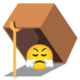 face with steam from nose and mouse trap