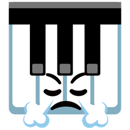 Face with steam from nose and Musical keyboard