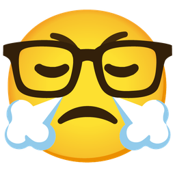 face with steam from nose and nerd face