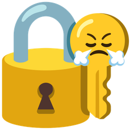 face with steam from nose and old key