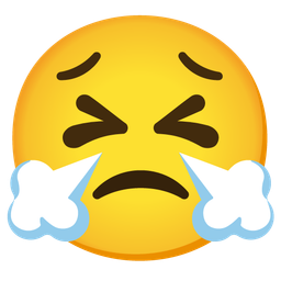 face with steam from nose and persevering face