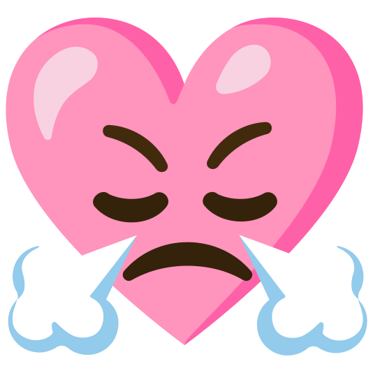 Face with steam from nose and Pink heart