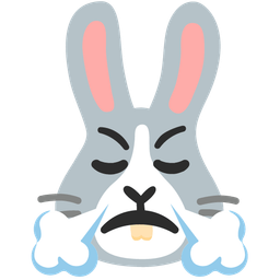 face with steam from nose and rabbit face