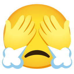 face with steam from nose and see-no-evil monkey