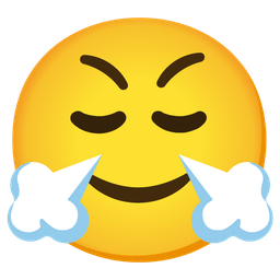 Face with steam from nose and Slightly smiling face