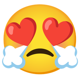 Face with steam from nose and Smiling face with heart-eyes