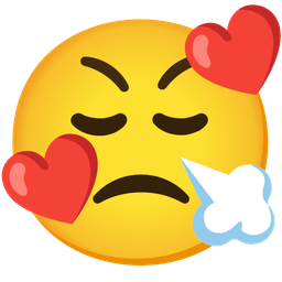 Face with steam from nose and Smiling face with hearts
