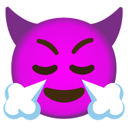 face with steam from nose and smiling face with horns