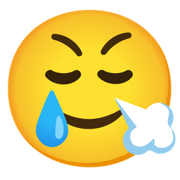 Face with steam from nose and Smiling face with tear