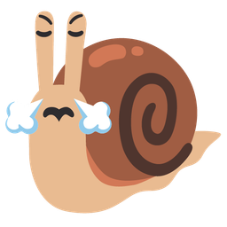 face with steam from nose and snail