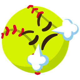 face with steam from nose and softball