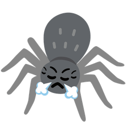 face with steam from nose and spider