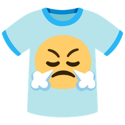 face with steam from nose and t-shirt