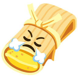 face with steam from nose and tamale