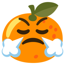 Face with steam from nose and Tangerine