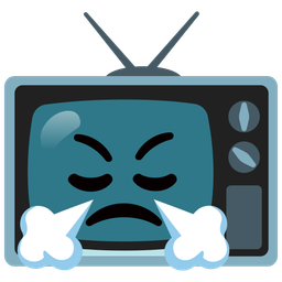 face with steam from nose and television
