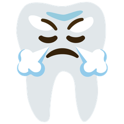 Face with steam from nose and Tooth