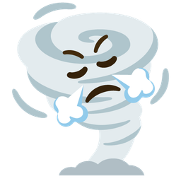 Face with steam from nose and Tornado