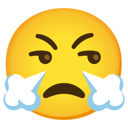 face with steam from nose and unamused face