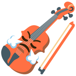 face with steam from nose and violin