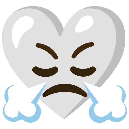 Face with steam from nose and White heart