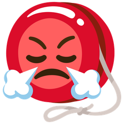 face with steam from nose and yo-yo