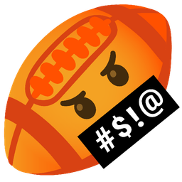 face with symbols on mouth and american football
