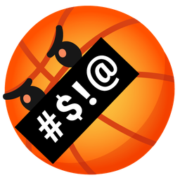 face with symbols on mouth and basketball