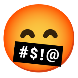 Face with symbols on mouth and Beaming face with smiling eyes