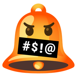 face with symbols on mouth and bell