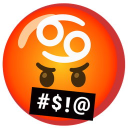 face with symbols on mouth and Cancer