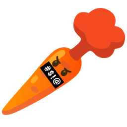face with symbols on mouth and carrot