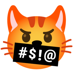 face with symbols on mouth and cat face