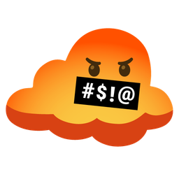 face with symbols on mouth and cloud