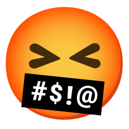 face with symbols on mouth and confounded face