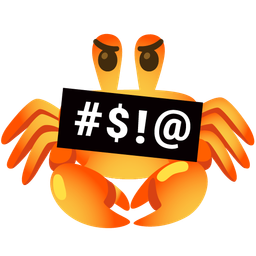 face with symbols on mouth and crab