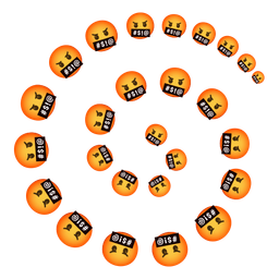 face with symbols on mouth and cyclone