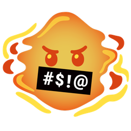 face with symbols on mouth and droplet