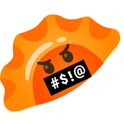 face with symbols on mouth and dumpling