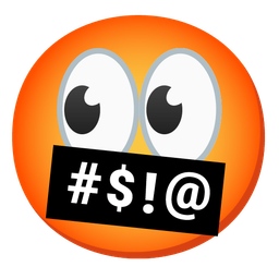 face with symbols on mouth and eyes