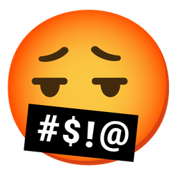 face with symbols on mouth and face exhaling