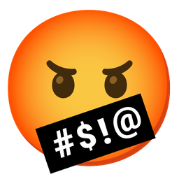 face with symbols on mouth and face with diagonal mouth