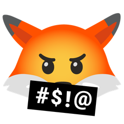 face with symbols on mouth and fox