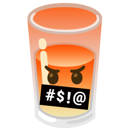 face with symbols on mouth and glass of milk