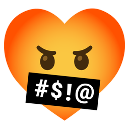 face with symbols on mouth and heart suit